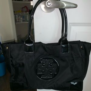 Tory Burch black pattern leather handles